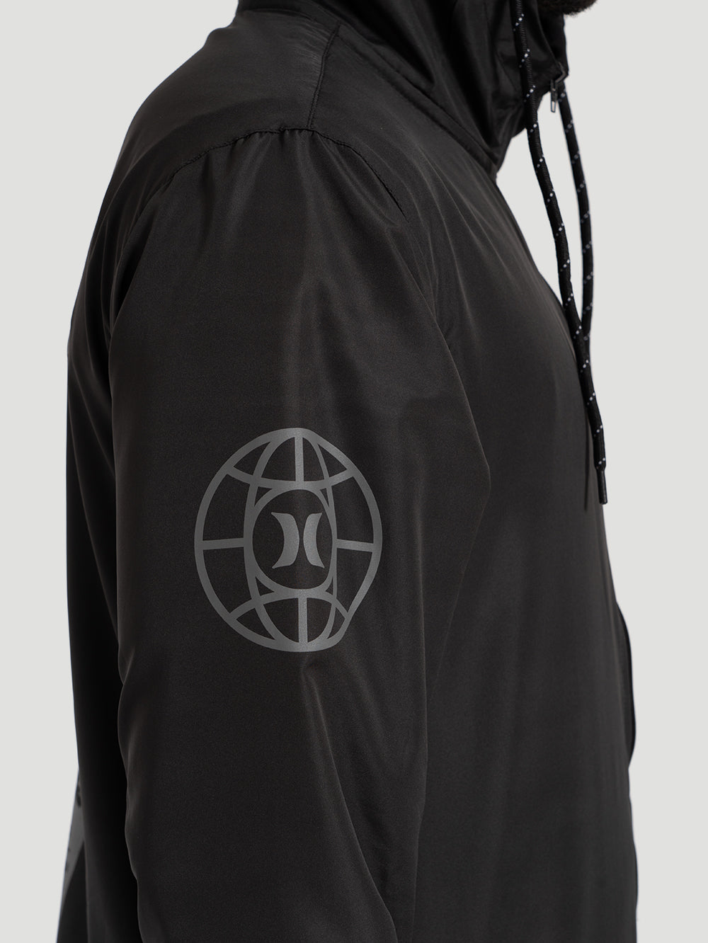 Jaqueta Windbreaker Hurley x Shibuya Signature Stripe Preto