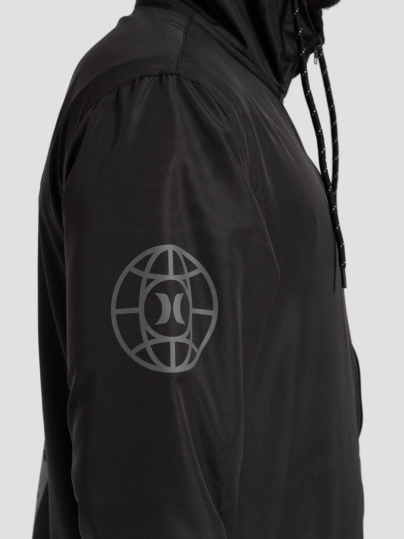 Jaqueta Windbreaker Hurley x Shibuya Signature Stripe Preto