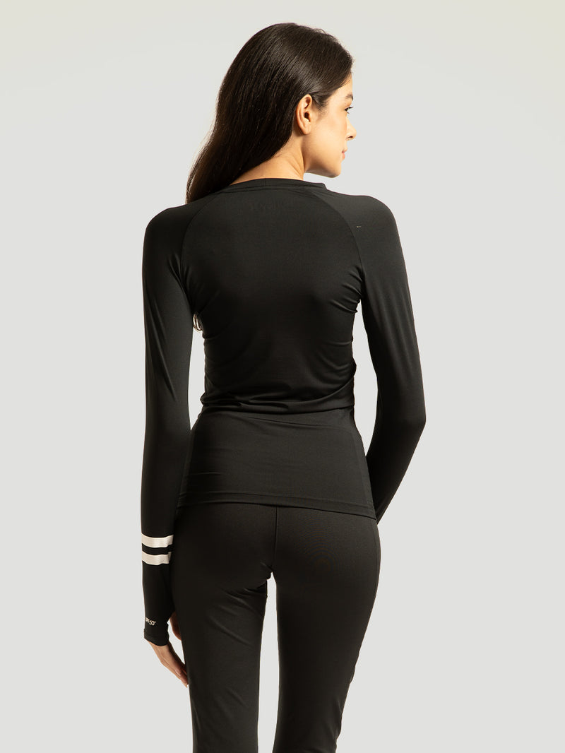 Camisa Lycra Feminina Preta Manga Longa UV+50 Hurley Block Party