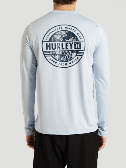 Camiseta Surf Manga Longa Azul Hurley Sticker
