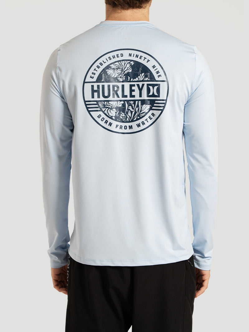 Camiseta Surf Manga Longa Azul Hurley Sticker