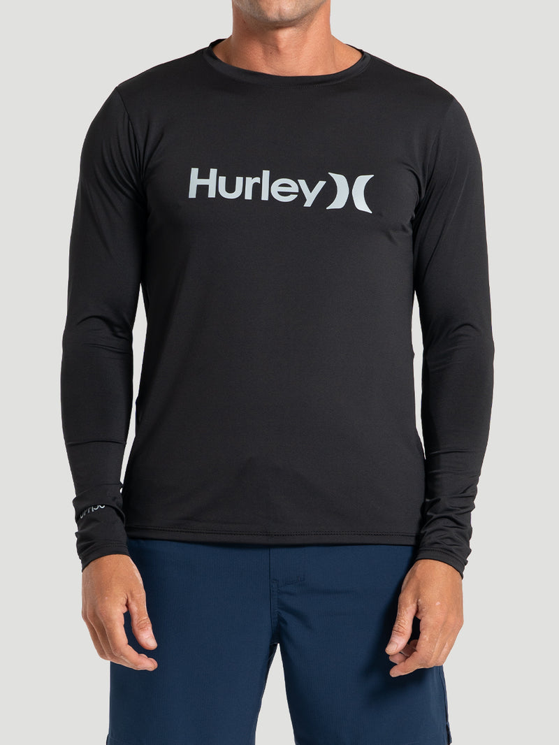 Camiseta UV Surf Tee Hurley One & Only Manga Longa Preta