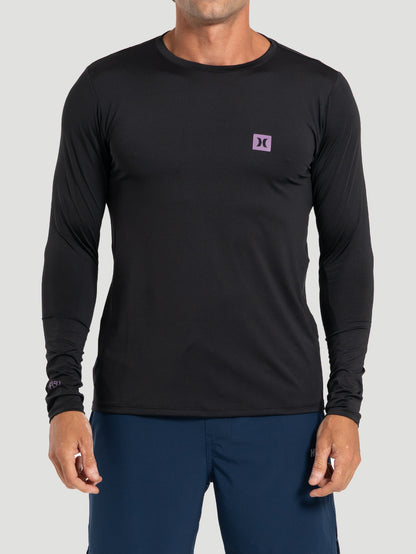 Camiseta UV Surf Hurley Mini Icon Manga Longa Preta