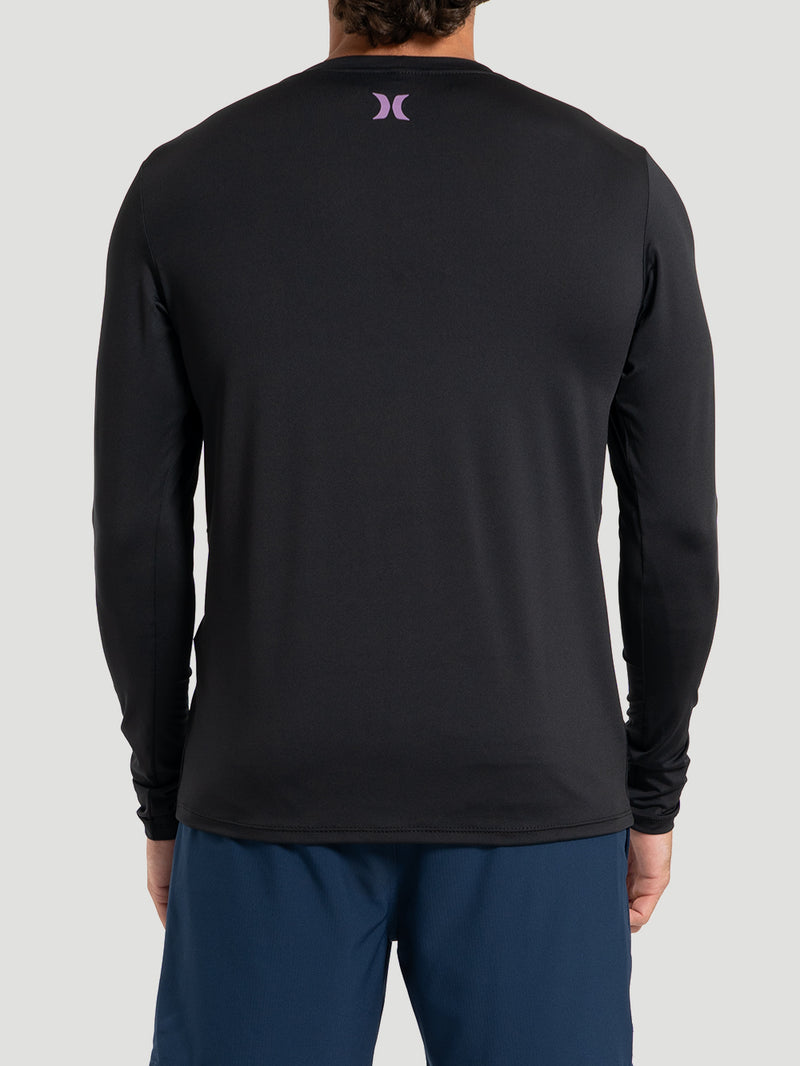 Camiseta UV Surf Hurley Mini Icon Manga Longa Preta