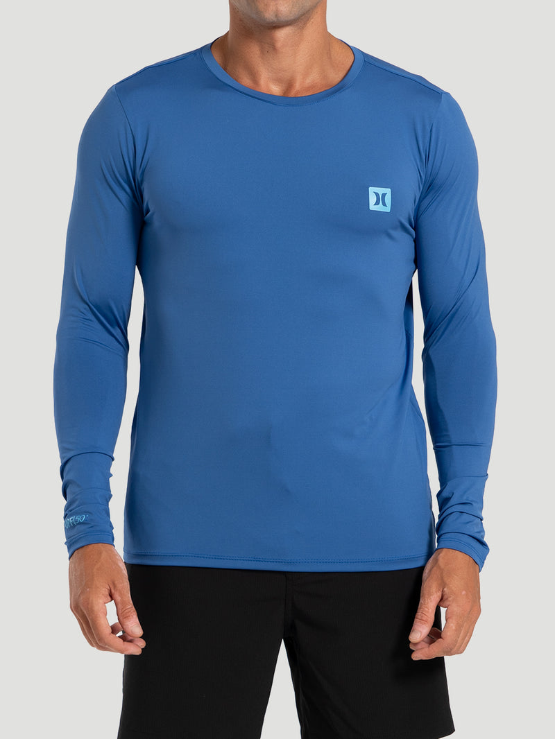Camiseta UV Surf Hurley Mini Icon II Manga Longa Azul