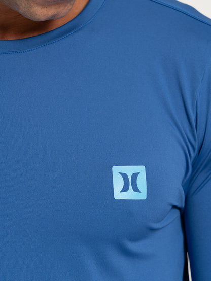 Camiseta UV Surf Hurley Mini Icon II Manga Longa Azul