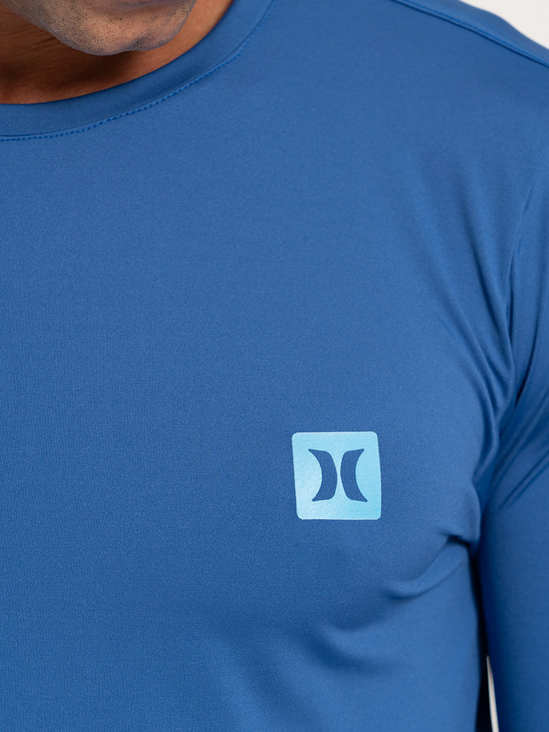 Camiseta UV Surf Hurley Mini Icon II Manga Longa Azul