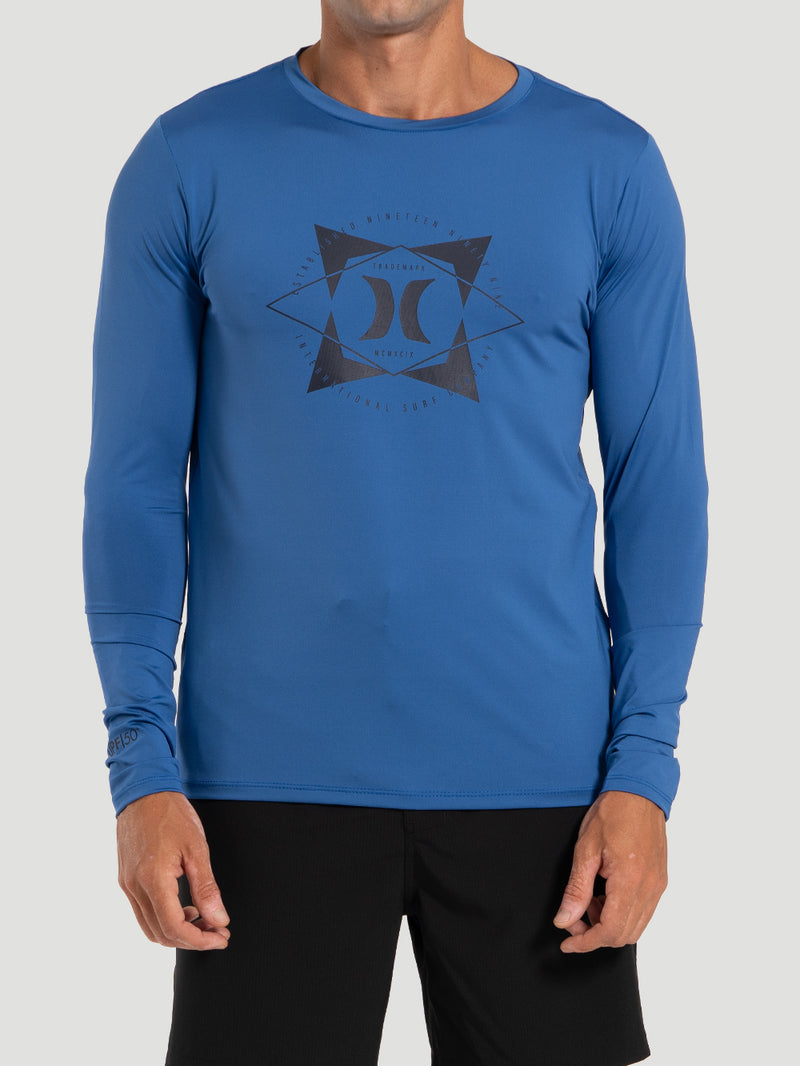Camiseta UV Surf Tee Hurley Trend Manga Longa Azul