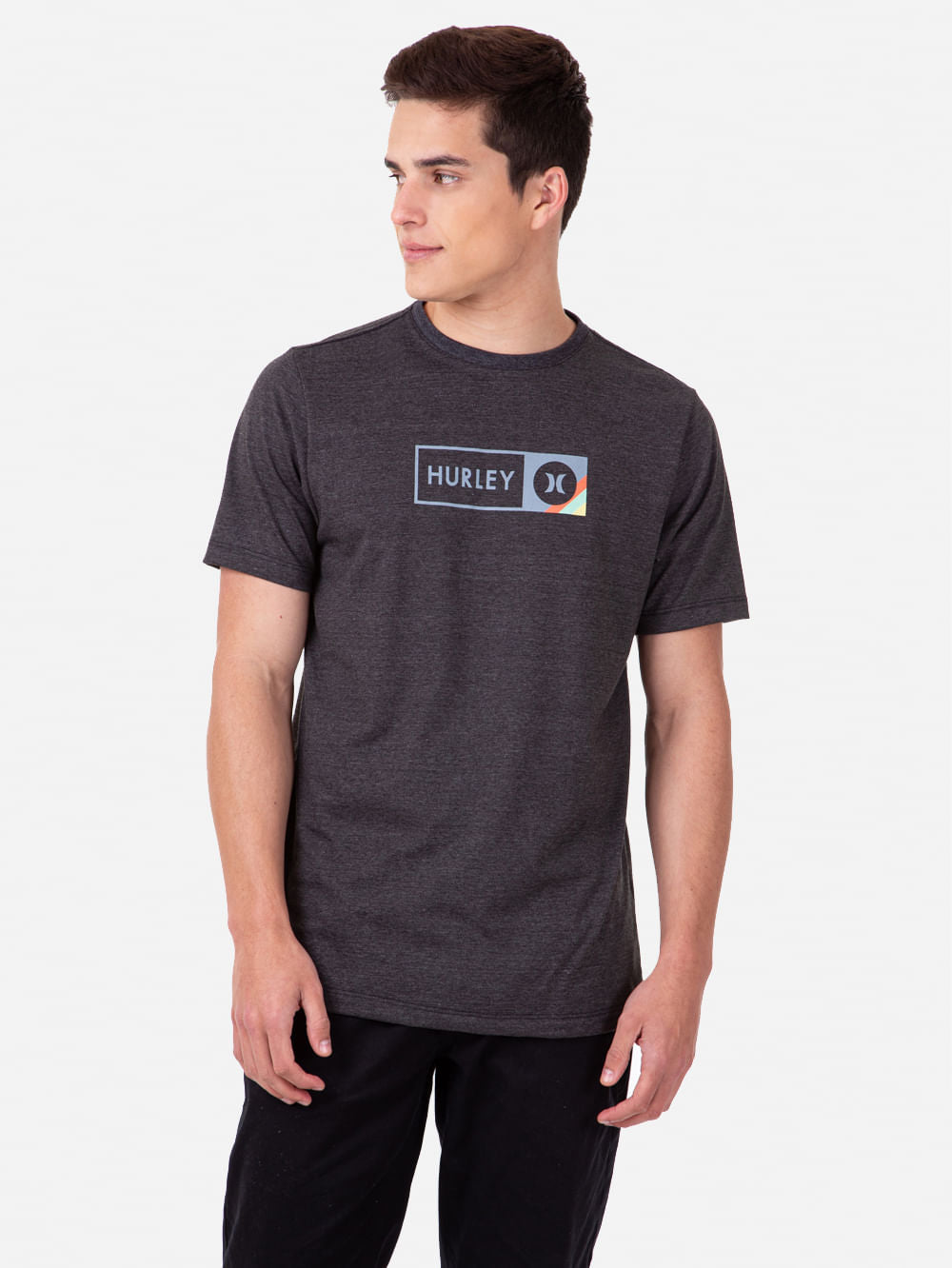 Camiseta Hurley Inbox Mescla Preto