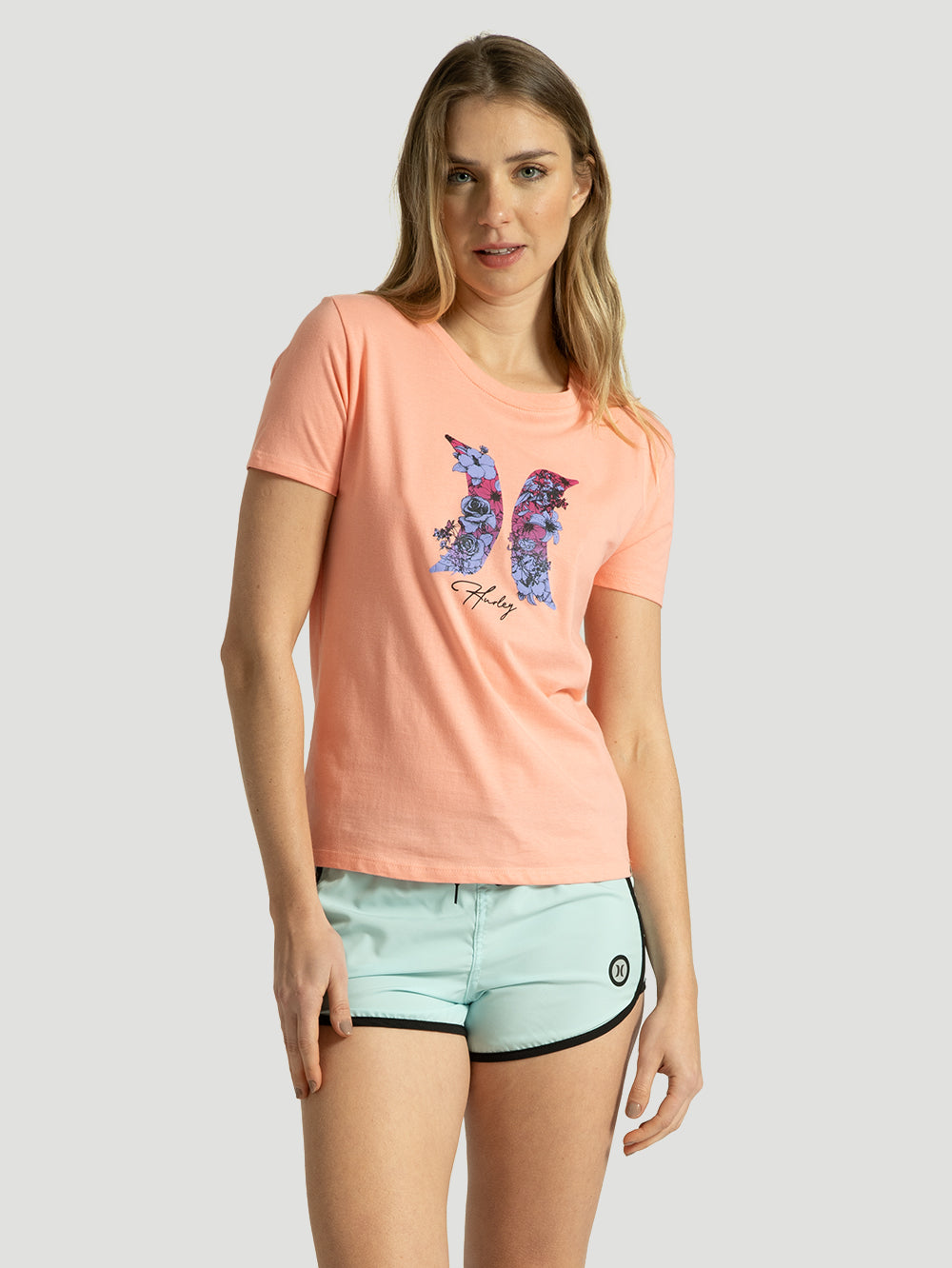 Camiseta Hurley Icon Floral Rosa