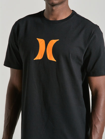 Camiseta Preta Manga Curta Hurley Icon