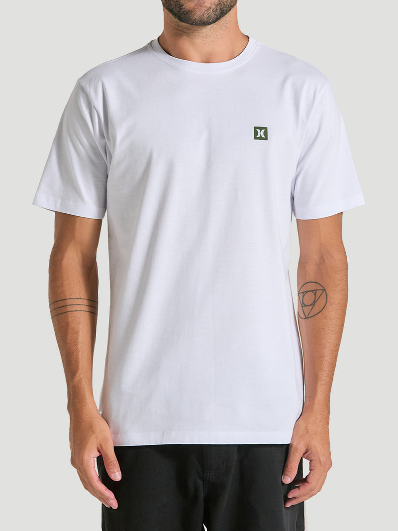 Camiseta em Algodão Branca Hurley Mini Icon