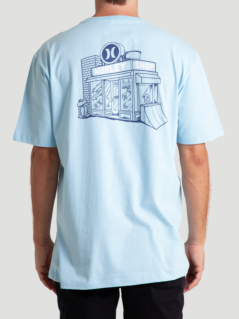 Camiseta Manga Curta Azul Claro Hurley Shop