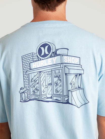 Camiseta Manga Curta Azul Claro Hurley Shop