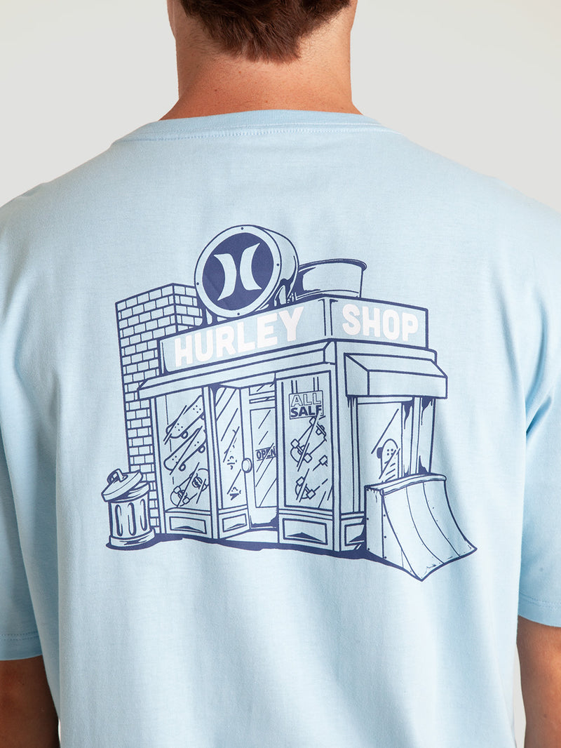 Camiseta Manga Curta Azul Claro Hurley Shop