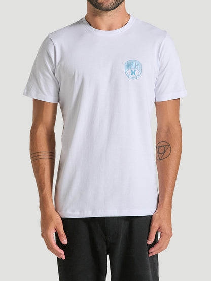 Camiseta Básica Branco Hurley Escudo