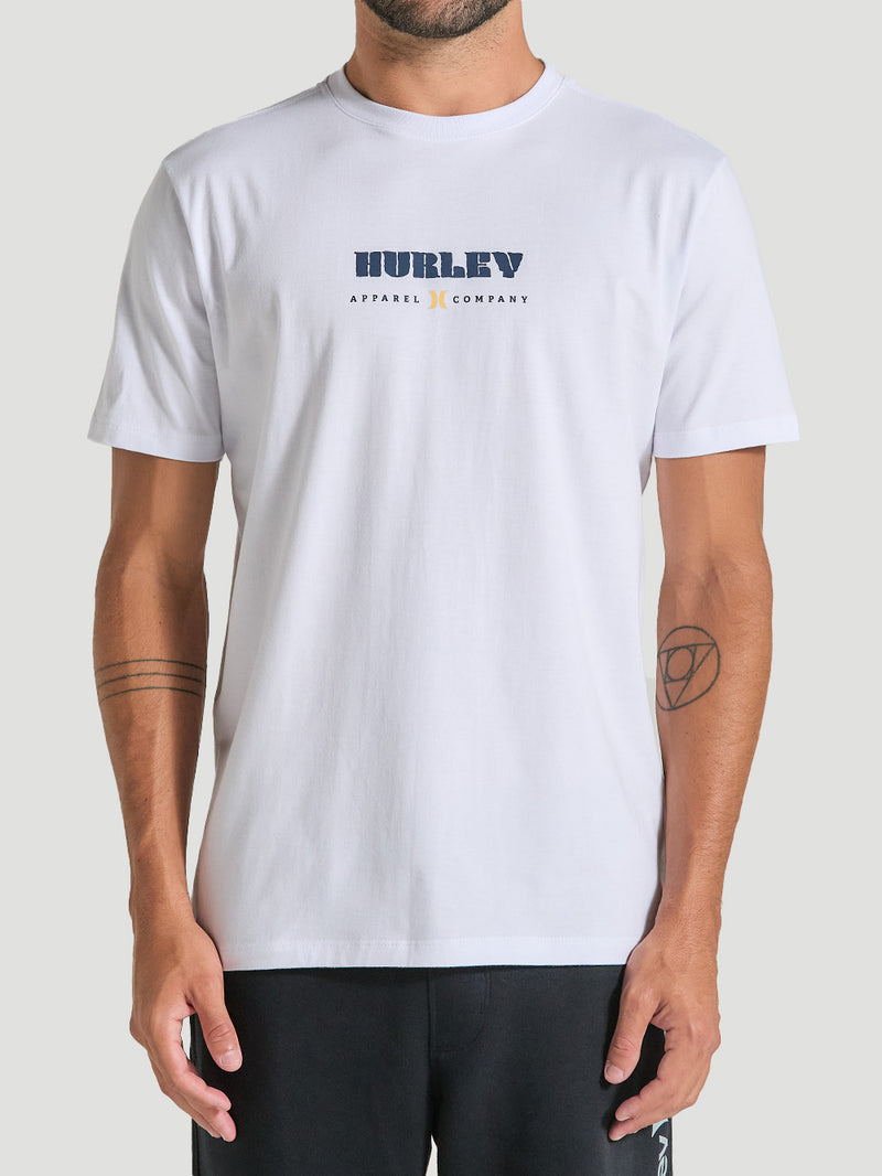 Camiseta Manga Curta Branca Estampada Hurley Surf Noise