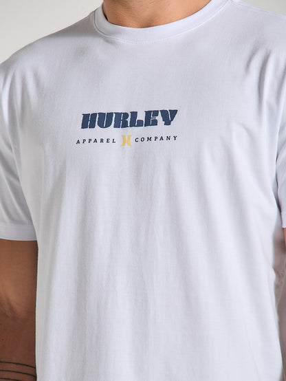 Camiseta Manga Curta Branca Estampada Hurley Surf Noise