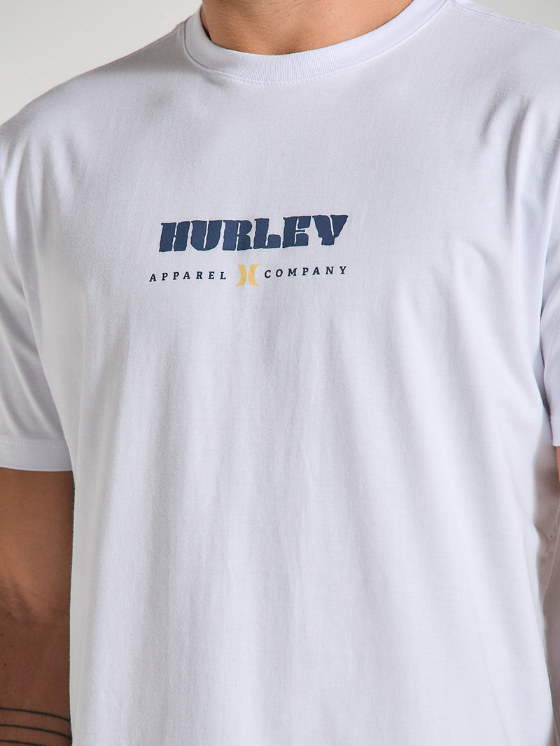 Camiseta Manga Curta Branca Estampada Hurley Surf Noise