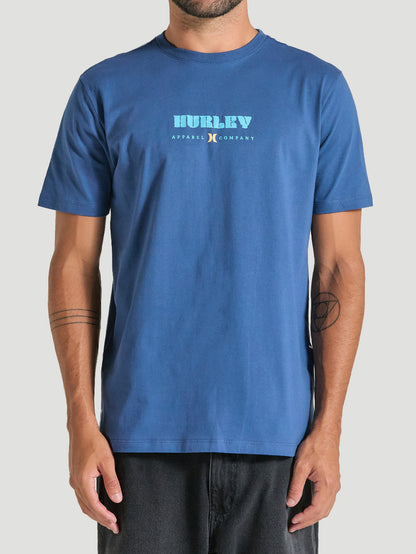 Camiseta Manga Curta Azul Marinho Estampada Hurley Surf Noise