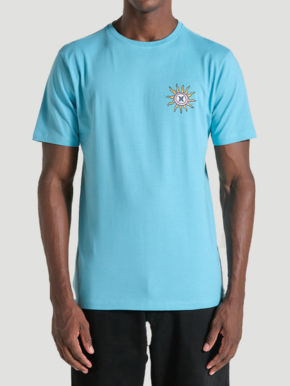 Camiseta Azul Manga Curta Casual Estampada Hurley Califun