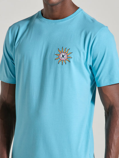 Camiseta Azul Manga Curta Casual Estampada Hurley Califun