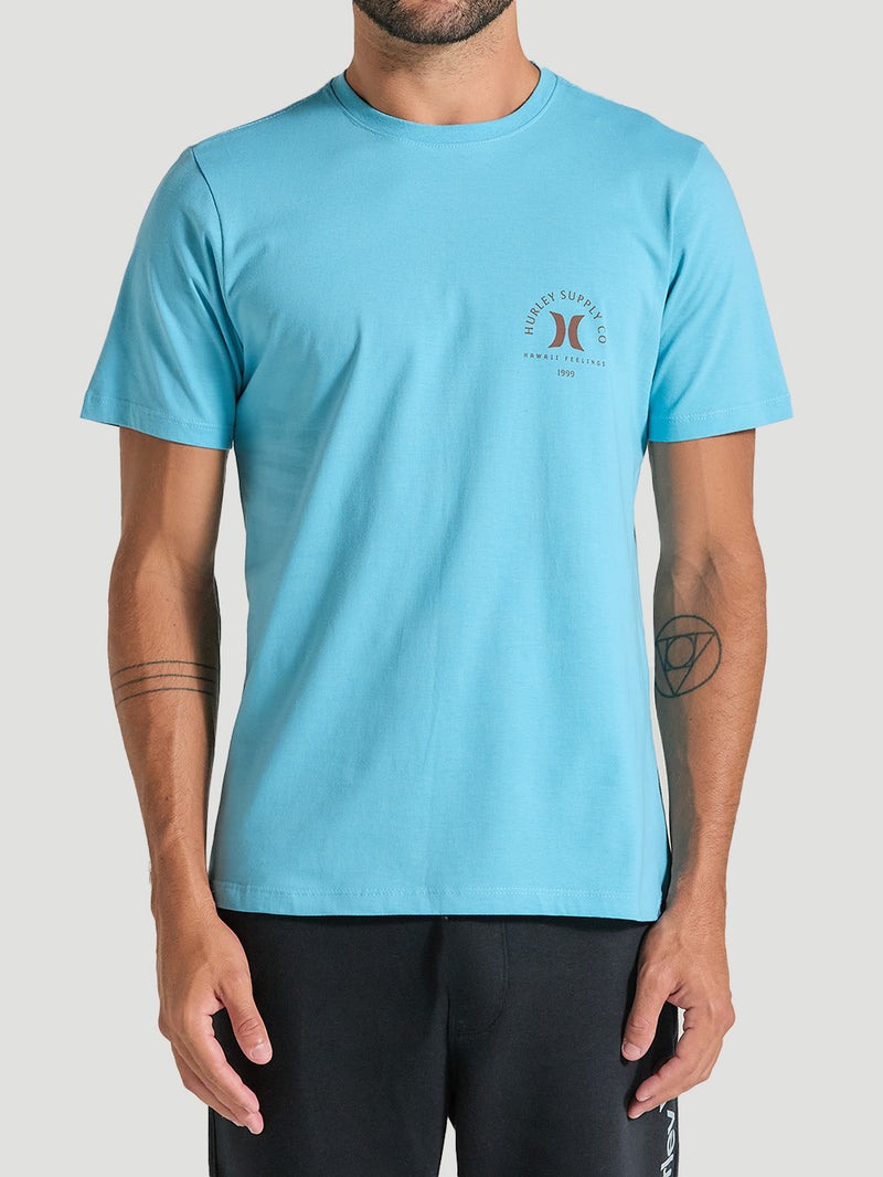 Camiseta Azul Casual Manga Curta Hurley Ula Ula