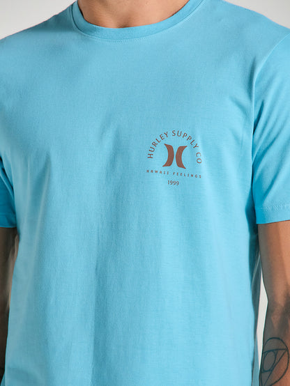 Camiseta Azul Casual Manga Curta Hurley Ula Ula