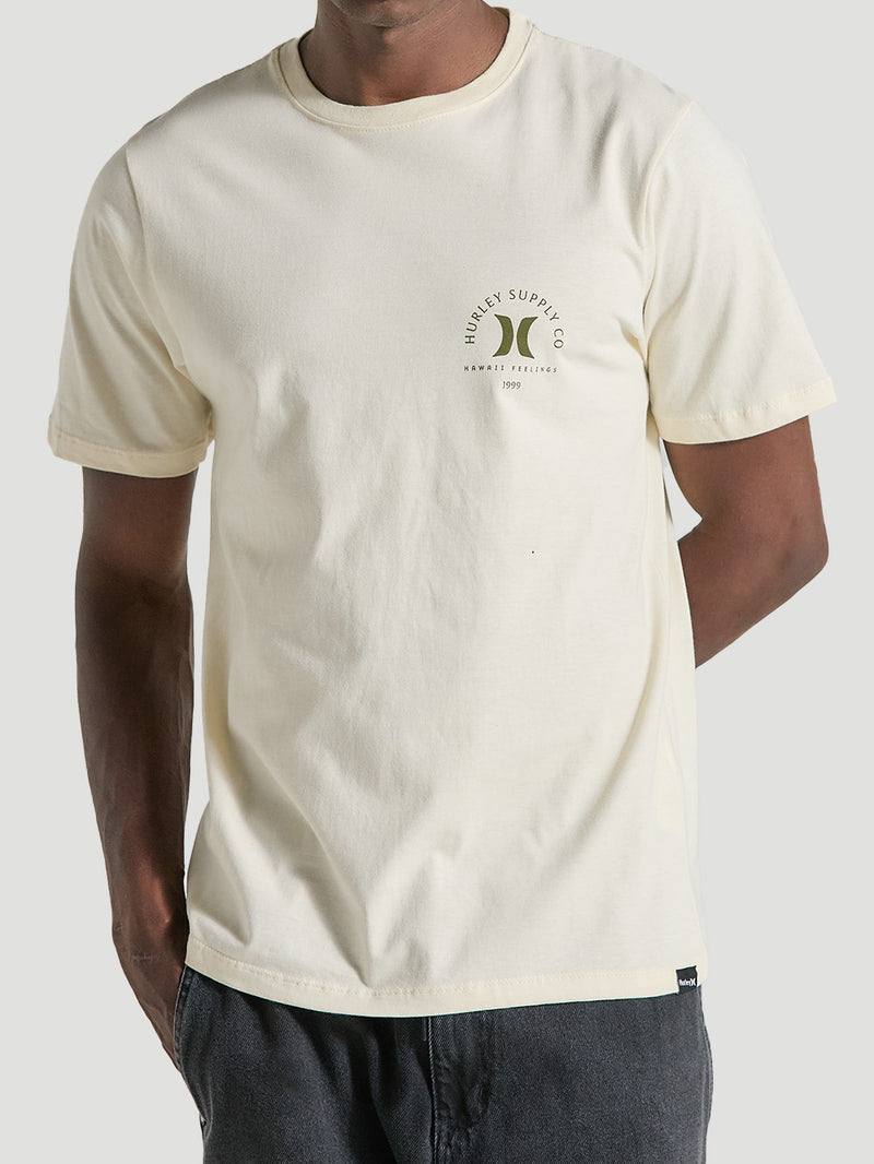 Camiseta Off White Casual Manga Curta Hurley Ula Ula