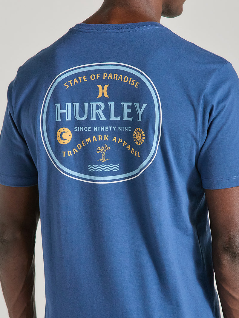 Camiseta Azul Manga Curta Hurley Bottle