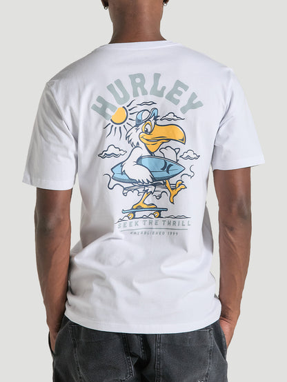 Camiseta Slim Básica Manga Curta Branca Hurley Seek