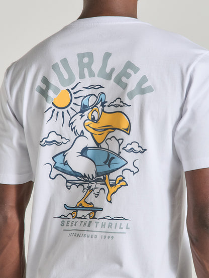 Camiseta Slim Básica Manga Curta Branca Hurley Seek