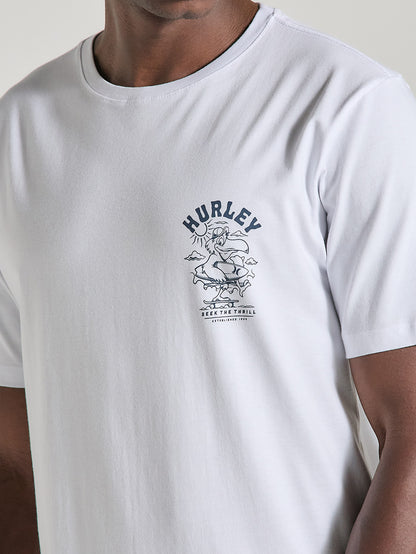 Camiseta Slim Básica Manga Curta Branca Hurley Seek