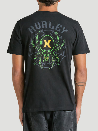Camiseta Preta Com Estampa Nas Costas Hurley Spider