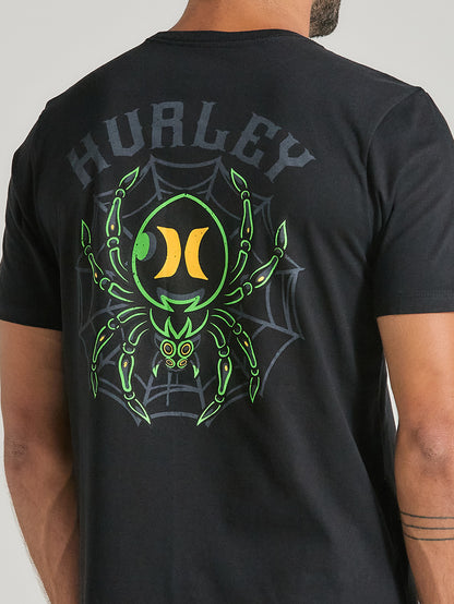 Camiseta Preta Com Estampa Nas Costas Hurley Spider