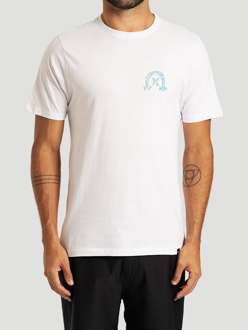 Camiseta Manga Curta Branca Hurley Flops