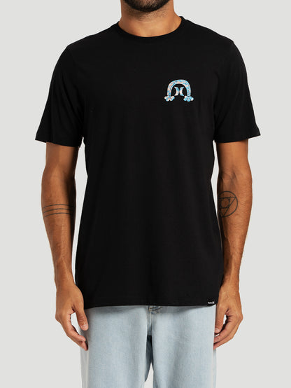Camiseta Manga Curta Preta Hurley Flops