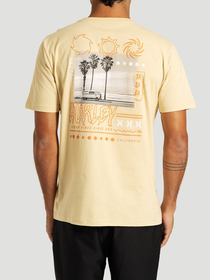 Camiseta Manga Curta Bege Hurley Psyko