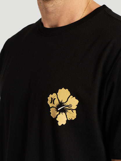 Camiseta Manga Curta Preta Hurley Hibiskull