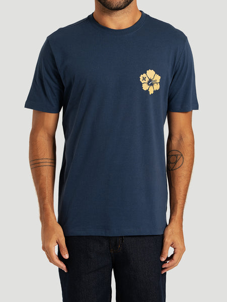 Camiseta Manga Curta Azul Marinho Hurley Hibiskull