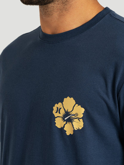 Camiseta Manga Curta Azul Marinho Hurley Hibiskull