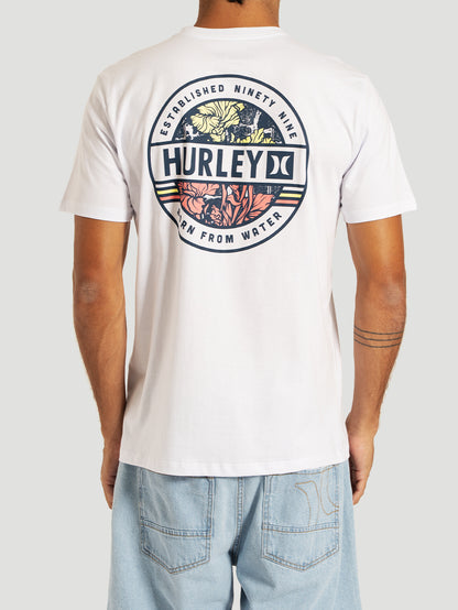 Camiseta Manga Curta Branca Hurley Sticker