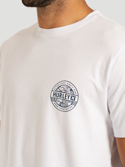 Camiseta Manga Curta Branca Hurley Sticker