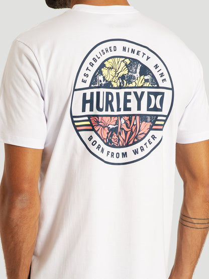Camiseta Manga Curta Branca Hurley Sticker