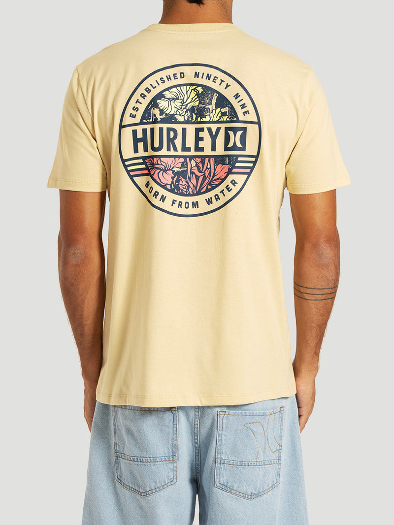 Camiseta Manga Curta Bege Hurley Sticker