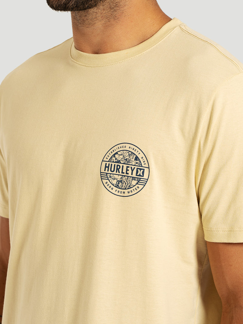 Camiseta Manga Curta Bege Hurley Sticker