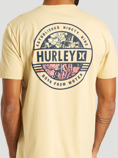 Camiseta Manga Curta Bege Hurley Sticker