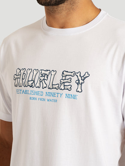 Camiseta Manga Curta Branca Hurley Bones