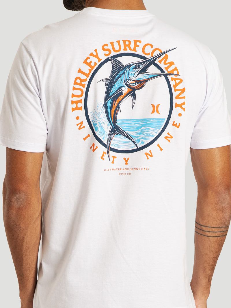 Camiseta Manga Curta Branca Hurley Marlin