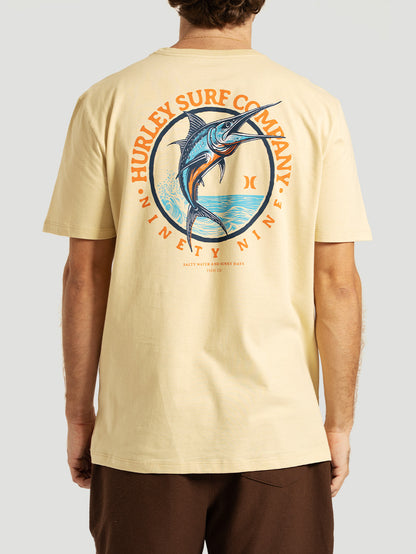 Camiseta Manga Curta Bege Hurley Marlin